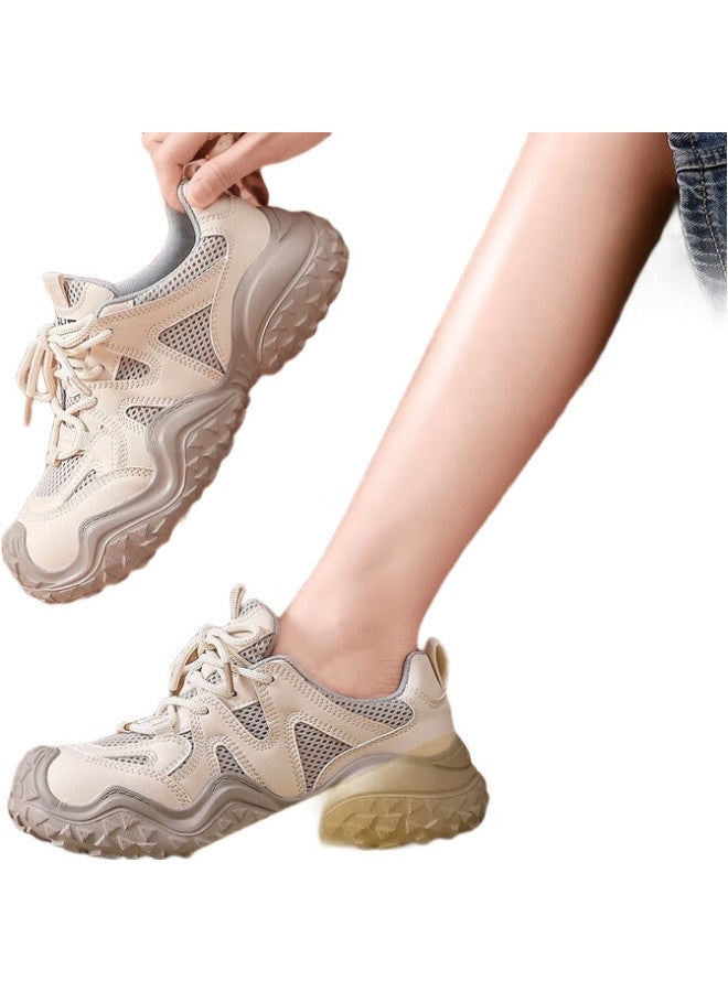 ZHR Women'S Hiking Shoes Autumn And Winter Outdoor Sports Shoes Women Lightweight Thick-Soled Casual Shoes Kd03 Beige Size 40 - Image 3
