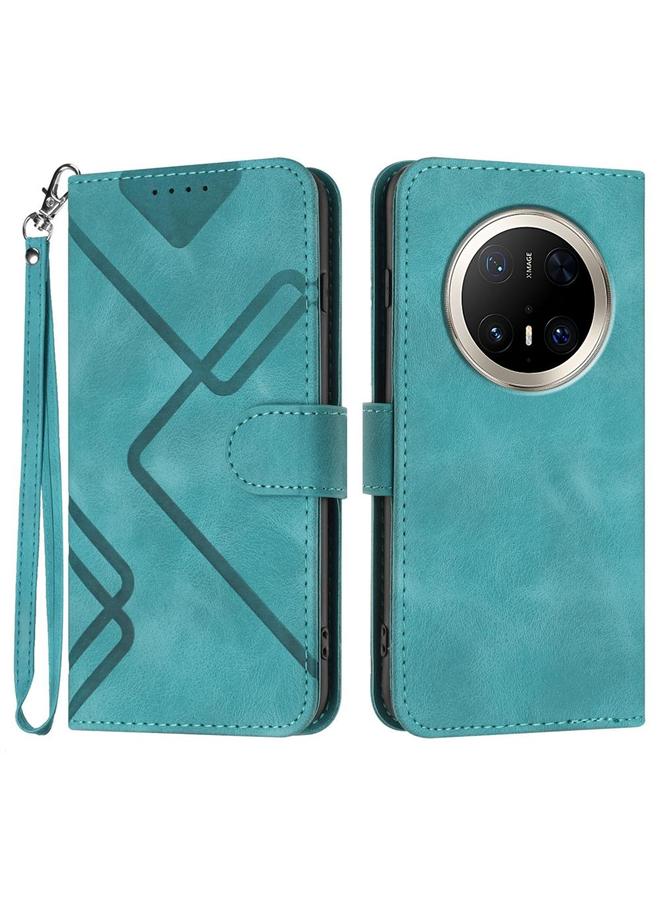 Green Tiger Case For Huawei Mate 70 Pro / Mate 70 Pro+ Line Pattern Skin Feel Leather Phone Case - Image 1
