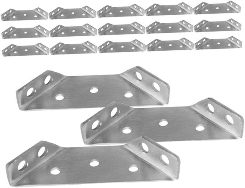 Garneck 40pcs Stainless Steel Corner Brackets 90 Degree Triangle Cabinet Support Braces Small Countertop Shelf Brackets for Wood Furniture - Image 1