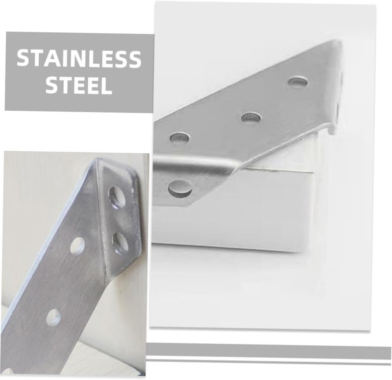 Garneck 40pcs Stainless Steel Corner Brackets 90 Degree Triangle Cabinet Support Braces Small Countertop Shelf Brackets for Wood Furniture - Image 3