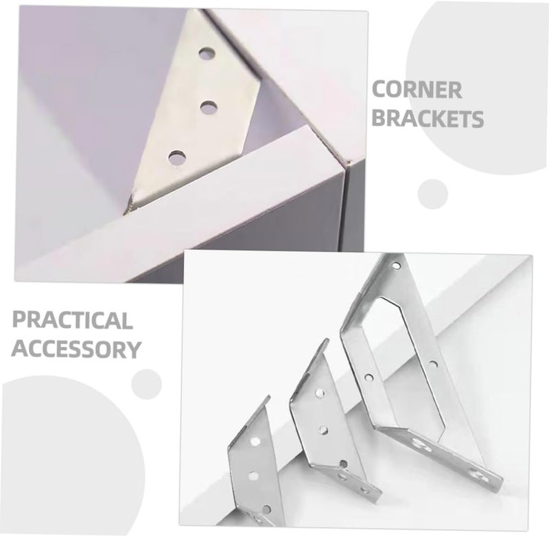 Garneck 40pcs Stainless Steel Corner Brackets 90 Degree Triangle Cabinet Support Braces Small Countertop Shelf Brackets for Wood Furniture - Image 5