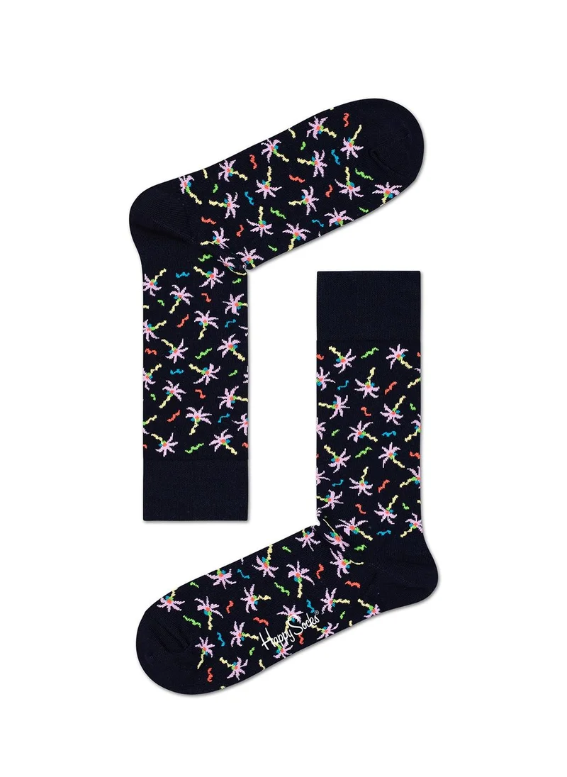 Happy Socks CONFETTI PALM SOCK Black