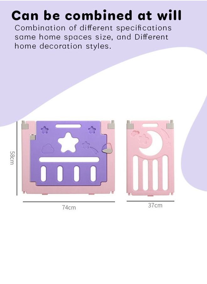 BAYBEE Baby Playard Playpen For Kids Smart Folding Portable Child Play Gate Fence For Kids With Safety Lock Suction Cup Indoor Outdoor Upto 3 Yrs 8 Panels 2 Gates Pink  - Image 4
