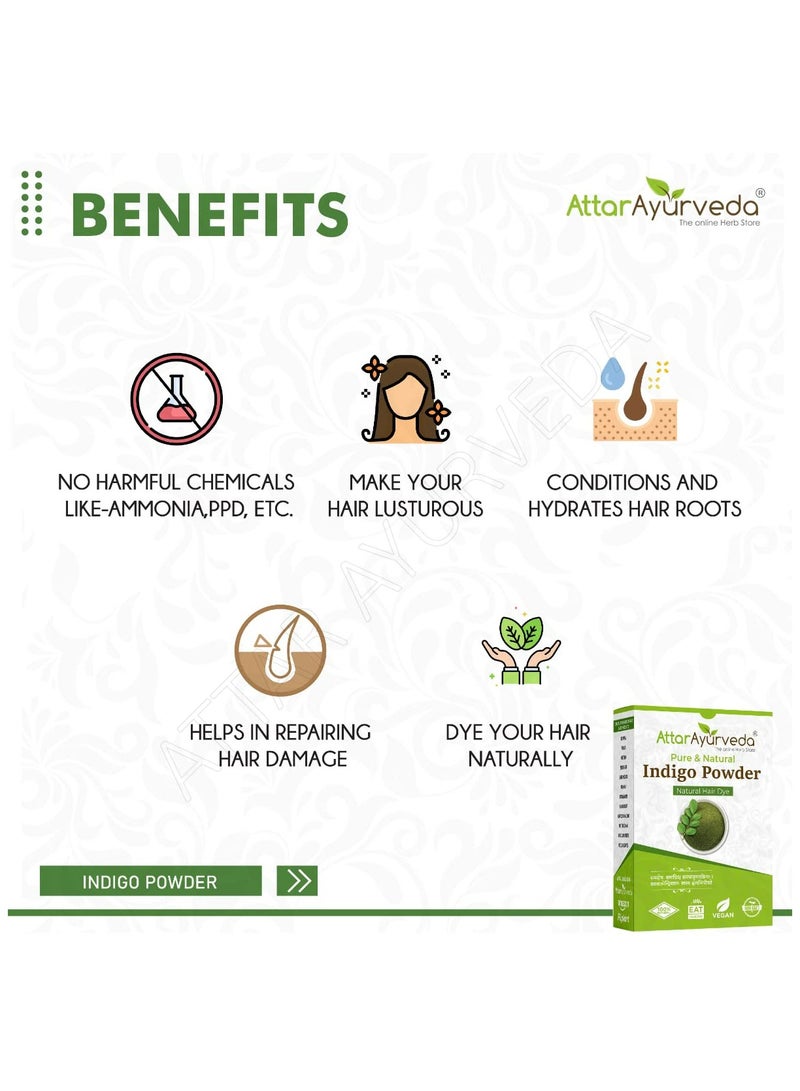 Attar Ayurveda Indigo Powder for black Hair (200 grams) - Image 4