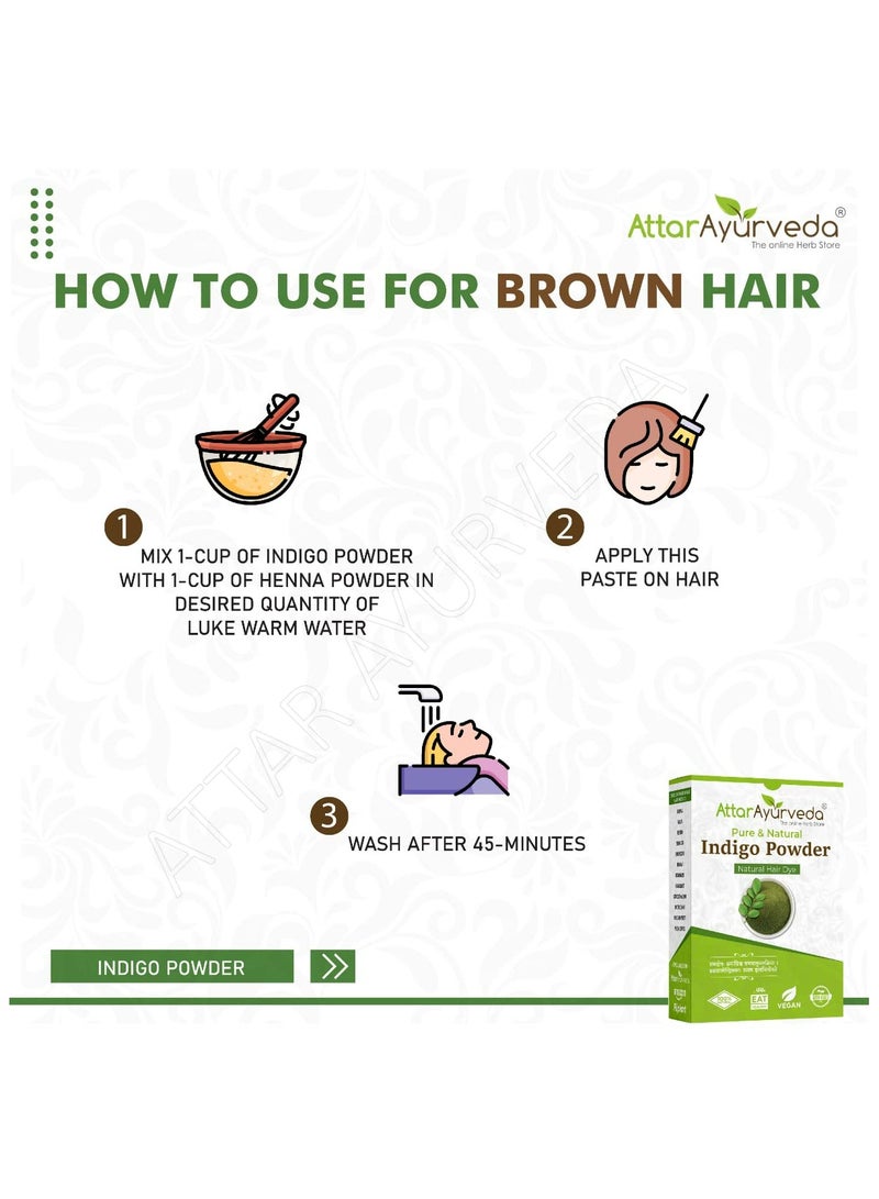 Attar Ayurveda Indigo Powder for black Hair (200 grams) - Image 5