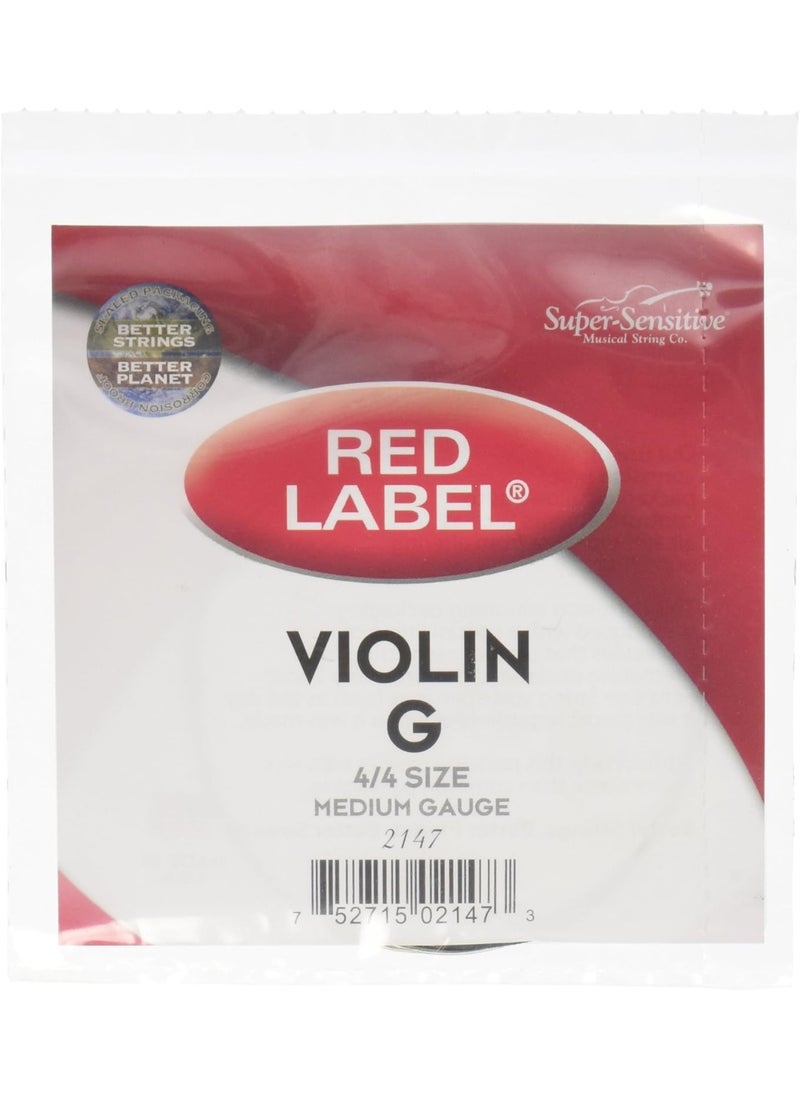 Super Sensitive Red Label 4/4 Violin G String - Medium Gauge (2147)  - Image 1