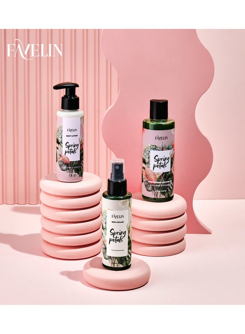 ڤاڨلين جل استحمام سبرينج بيتالز اللطيف للتنظيف والترطيب برائحة الزهور و ورق التفاح 200 مل - Image 2