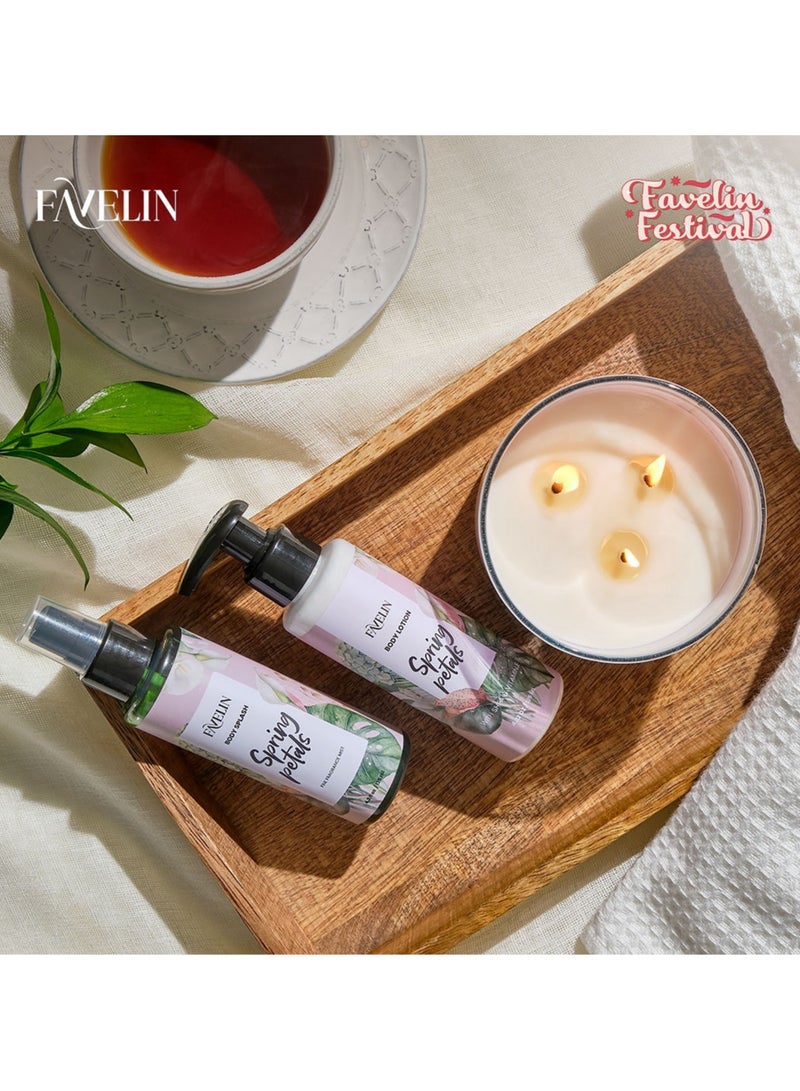 ڤاڨلين جل استحمام سبرينج بيتالز اللطيف للتنظيف والترطيب برائحة الزهور و ورق التفاح 200 مل - Image 3