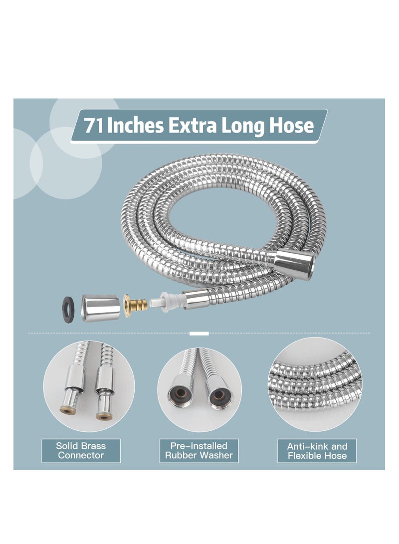 Zikra Shower Head High Pressure 8 Modes Shower Head with Handheld Built in Power Wash to Clean Tub Tile  Pets 4 7 Detachable Showerhead with 71 Inches Extra Long Hose - Image 4