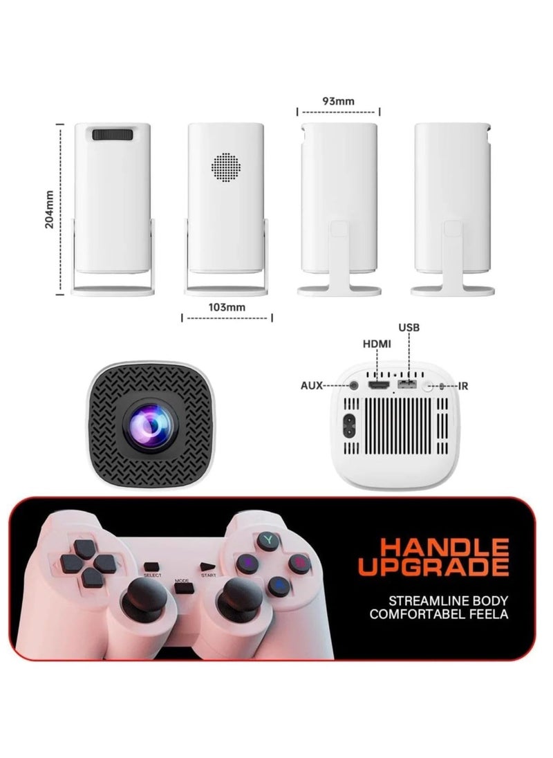 TIGER - Smart Video Game Projector with Game Console – 1080P, 150 ANSI Brightness, Wireless Controller, WiFi 6, BT 5.0, Home Theater Projector for Gaming, Streaming, and Movie Nights - Image 1