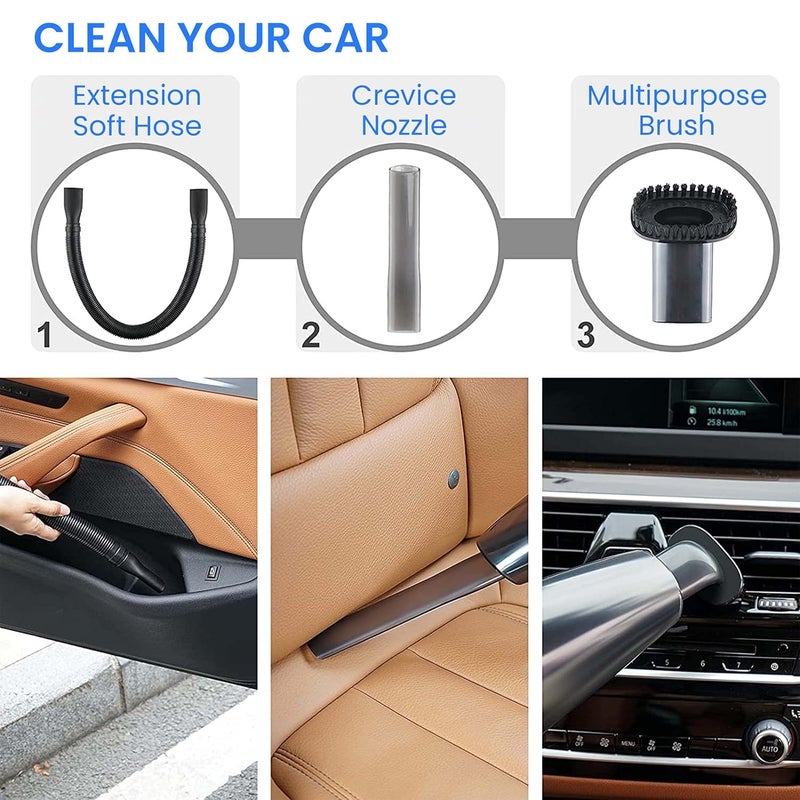 AGARO CV1077 Car Vacuum Cleaner, Portable, Handheld,12V DC /110W, 4.5KPA Power Socket, 14.7ft Long Cord, Stainless Steel Filter, Black - Image 3