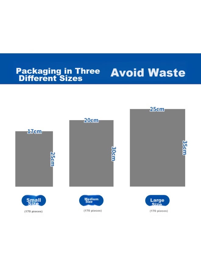 Sodolike Perforated Food Storage Bags, 6-roll Combo Pack, 510 Bags Total, Large/medium/small Sizes, Thick Plastic Food Bags, Sealed - Image 4