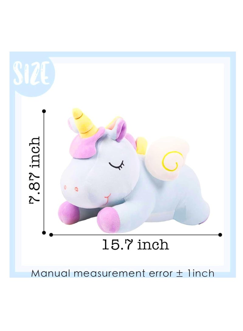 Raxoom 14in Giant Unicorn Plush Toy – Soft Hugging Pillow, Cute Kawaii Plushie for Kids & Adults, Fluffy Cuddly Cushion, Sleeping Pillow, Large Stuffed Animal, Gift for Girls, Boys, Nursery & Room Decor - Image 3