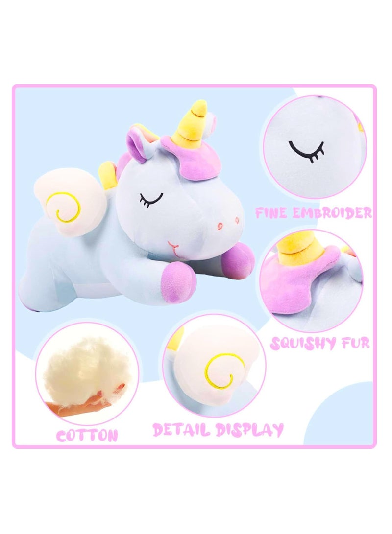 Raxoom 14in Giant Unicorn Plush Toy – Soft Hugging Pillow, Cute Kawaii Plushie for Kids & Adults, Fluffy Cuddly Cushion, Sleeping Pillow, Large Stuffed Animal, Gift for Girls, Boys, Nursery & Room Decor - Image 4