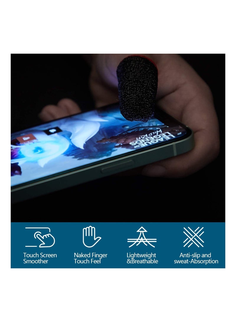 Captaintech 30 Pieces Gaming Finger Sleeves Set, Mobile Game Controllers Thumb Covers Anti-Sweat Silver Fiber Finger Protectors Breathable Touchscreen Phone Sleeves Finger Sleeves for Phone Games PUBG - Image 2