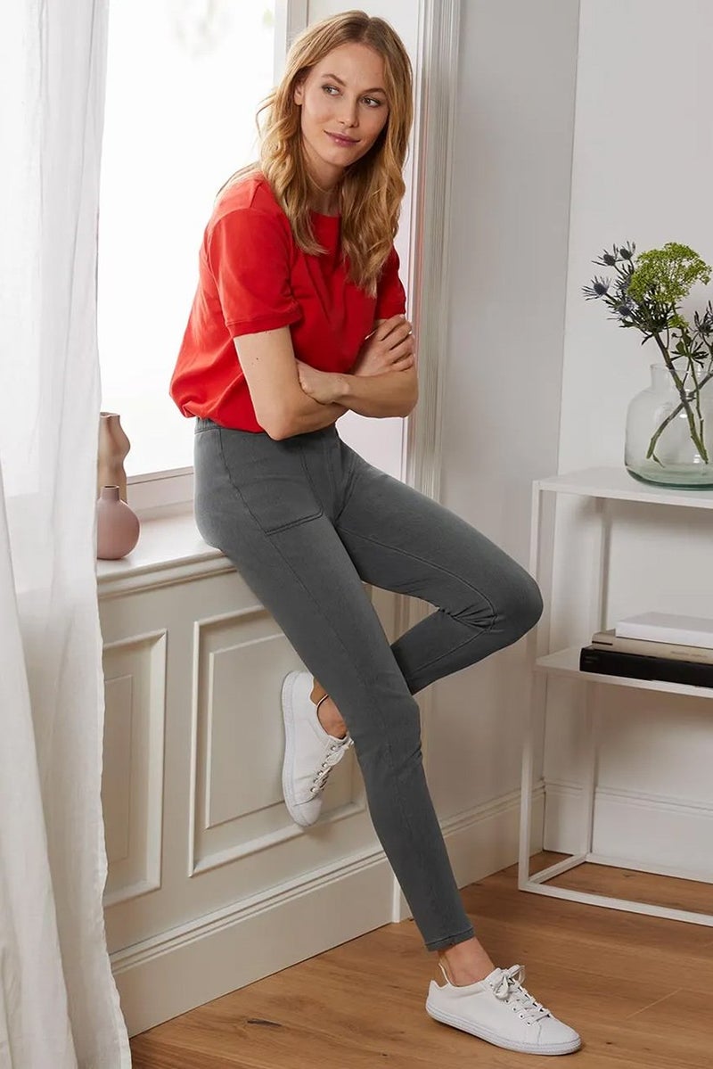 Tchibo Women Skinny Pull On Jeggings, Grey  - Image 1
