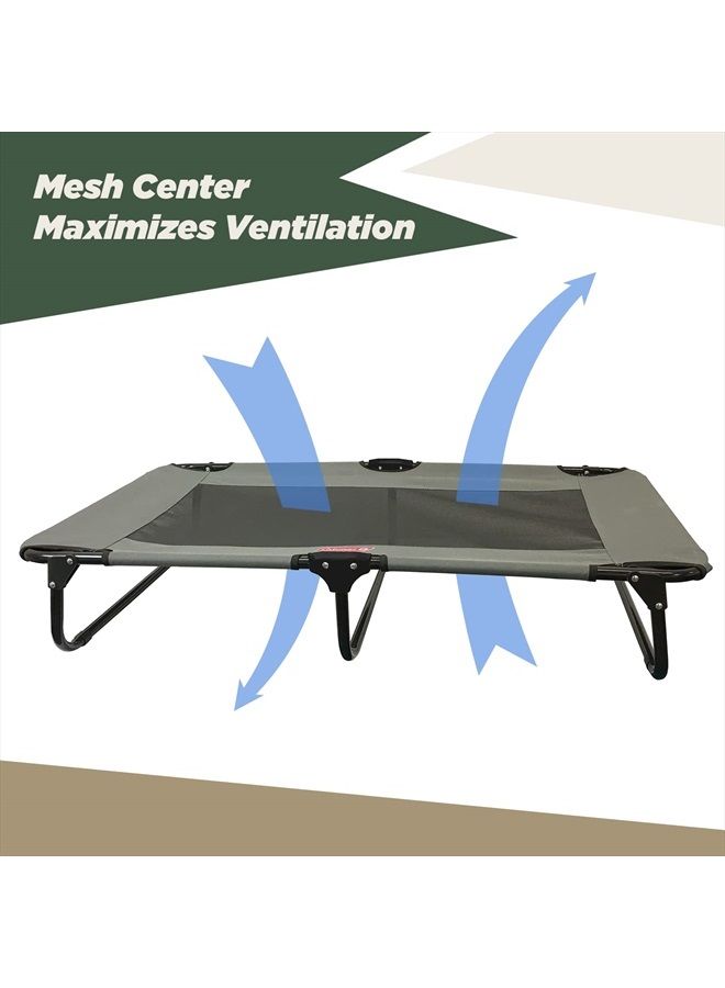 Coleman Elevated Folding Dog Cot, Large, 24" x 42", Gray - Image 3