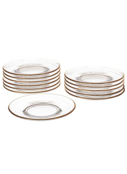 12 Tea Saucer Set gold
