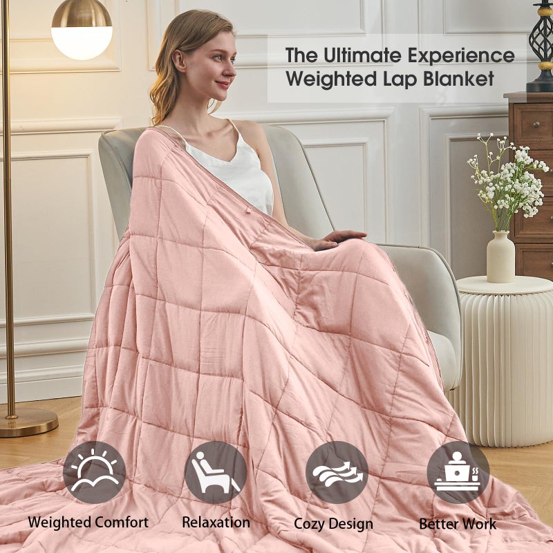 BETU Pink Weighted Blanket for Adults 12lbs, 48"x72", Twin Full Size Cooling Heavy Throw Blanket for 110-130lbs, Microfiber Soft Thick Big Blankets Weighted Comforter Gift for Sleeping - Image 4
