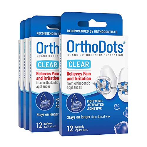 Dentosmile OrthoDots CLEAR, Dental Orthodontic Wax for Braces/Silicone Dental Wax Alternative for Pain Caused by Braces (12 Count Clear) - Image 1