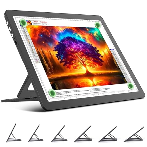 TOHETO Rechargeable A3 Light Board with Stand Super Bright Magnetic Light Pad with Side Buttons Wireless Light Box for Tracing and Drawing Cordless LED Light Table for Diamond Painting Sketching - Image 1