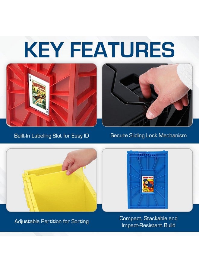 BCW Comic Bin, Black - Holds 150 Comics, Acid Free Storage and Organizer, Heavy Duty Plastic, Stackable, Includes Partition - Image 4