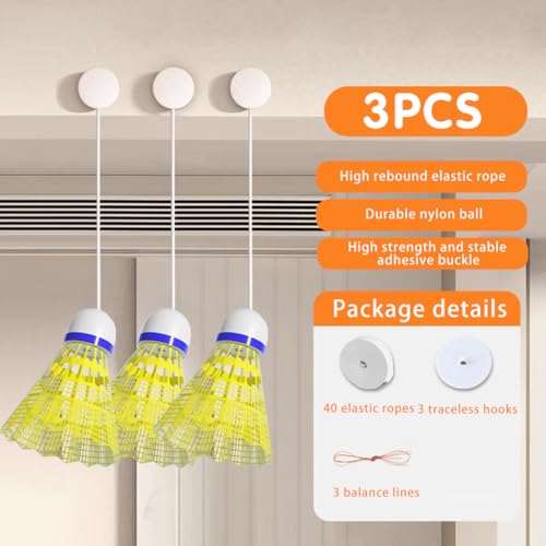Proberos® Badminton Trainer Device Set, Bouncing Badminton Ball for Training Self Parent-Child Interactive Toys, Home Shuttlecocks Training Device Practice Swing for Children Adult - Image 3