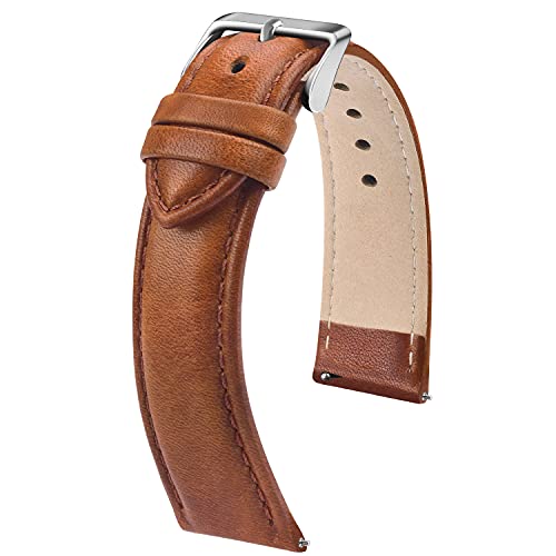 Fullmosa Watch Band, Quick Release Leather Watch Strap for Men Women, Replacement Bands Width 12mm 14mm 16mm 18mm 19mm 20mm 21mm 22mm 24mm - Image 1