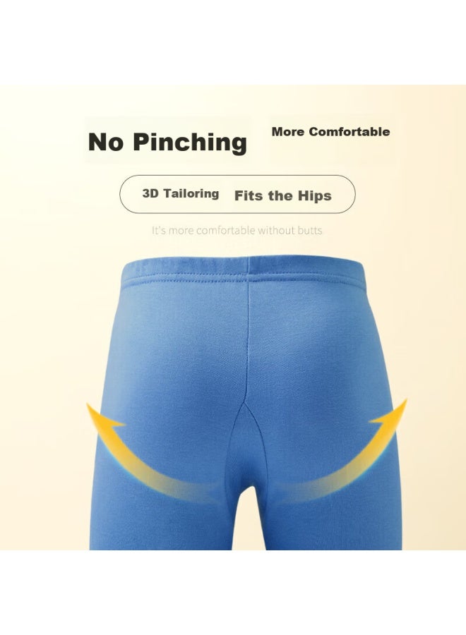 Hengyuanxiang Hengyuanxiang Children's Autumn Long Johns, Thermal Underwear For Boys, Pure Cotton Thin Single-piece Autumn Pants, For Older Children, All-cotton Thermal Base Layer Pants, Cotton Thermal Underpants  - Image 2