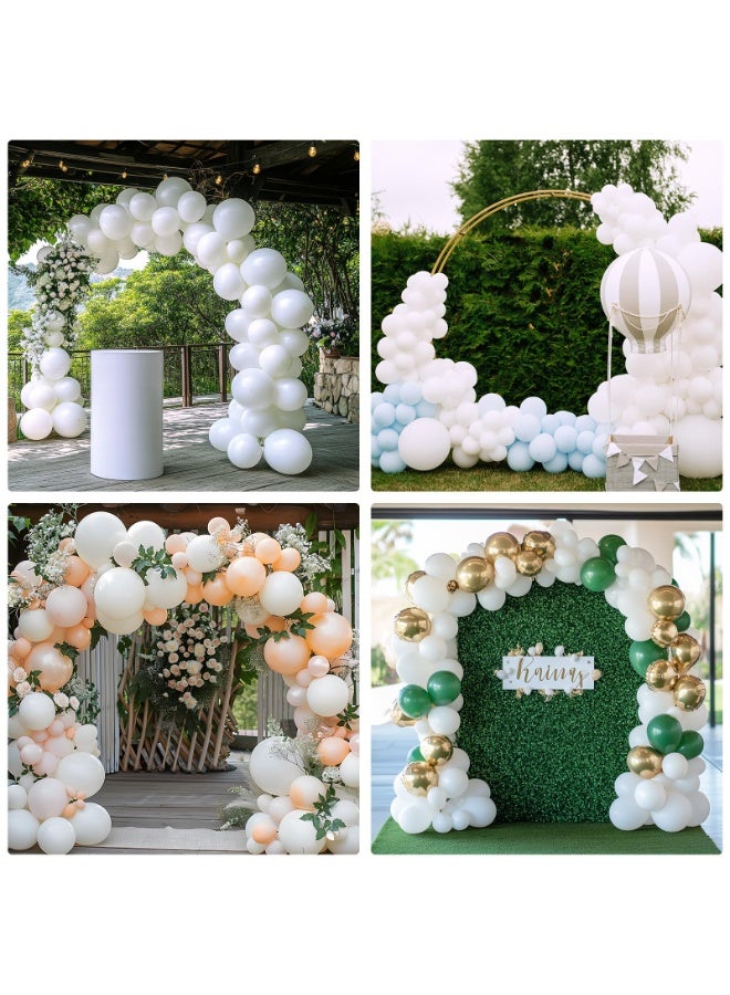 135pcs بالونات البيضاء أحجام مختلفة 18 12 10 5 بوصة لجيلاند قوس ، بالون اللاتكس لحفلة عيد ميلاد الزفاف دش الطفل الذكرى السنوية المعمودية الديكورات - Image 5