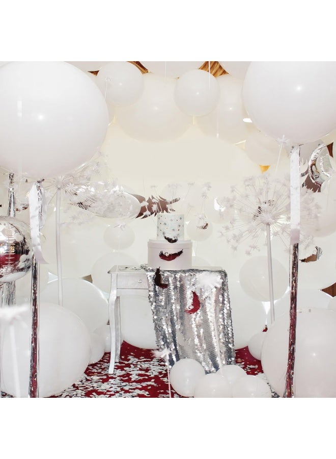 135pcs بالونات البيضاء أحجام مختلفة 18 12 10 5 بوصة لجيلاند قوس ، بالون اللاتكس لحفلة عيد ميلاد الزفاف دش الطفل الذكرى السنوية المعمودية الديكورات - Image 4