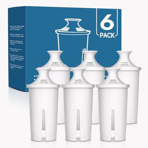 Mutital 6 Pack Water Filters Compatible with Brita Pitchers, BPA-Free, US Standard, Fits Water Pitchers and Dispensers, Reduces Copper, Cadmium and Mercury Impurities, 50 Gallons - Image 5