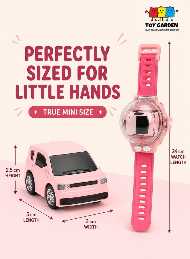 TOY GARDEN Mini RC Car Watch – 2.4 GHz Wrist Remote Control Racer, USB Rechargeable with Pop-Open Dust Cover, 50m Range, Adjustable Silicone Strap Fun Gift for Kids Boys & Girls - Image 4