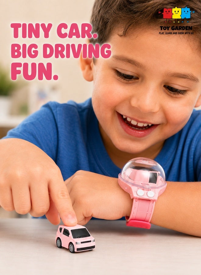 TOY GARDEN Mini RC Car Watch – 2.4 GHz Wrist Remote Control Racer, USB Rechargeable with Pop-Open Dust Cover, 50m Range, Adjustable Silicone Strap Fun Gift for Kids Boys & Girls - Image 1