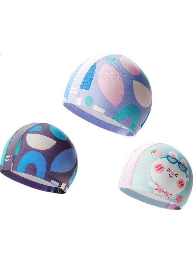 Erke Swim Cap, Fabric Cap For Children, Unisex, Comfortable For Long Hair, Non-Binding, Professional For Diving And Hot Springs, Pink Bunny - Image 2