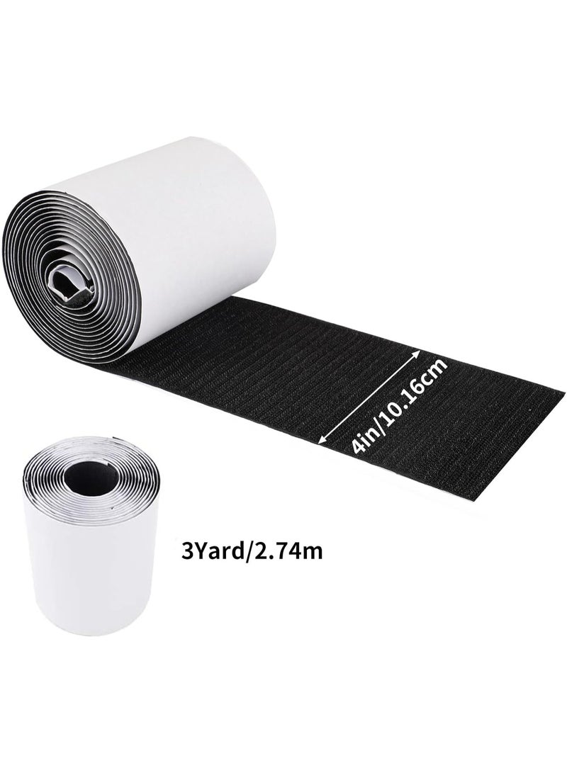 COCOBOO 4 Inch x 9 Feet Hook and Loop Tape for Couch Cushions, Strips with Adhesive, Nylon Self Adhesive Heavy Duty Strips for Home Office School Car and Crafting Organization - Image 5