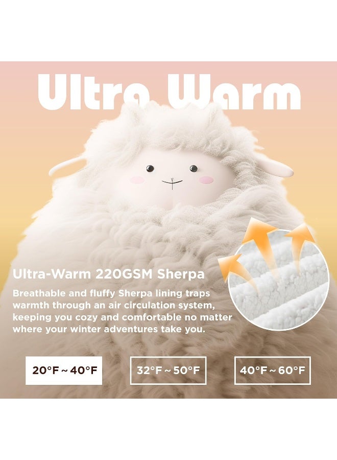 Bedsure Bedsure Wearable Blanket Hoodie with Sleeves - Sherpa Hooded Blanket Adult as Warm Gifts for Mom Women Girlfriend Men, Winter Sweatshirt Blanket with Giant Pocket  - Image 3