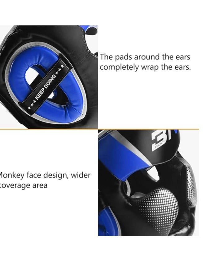 VENUM Boxing Head Guard – Complete Head & Face Protection During Combat Exercises & Matches – Comfortable & Safe Design(blue) - Image 2