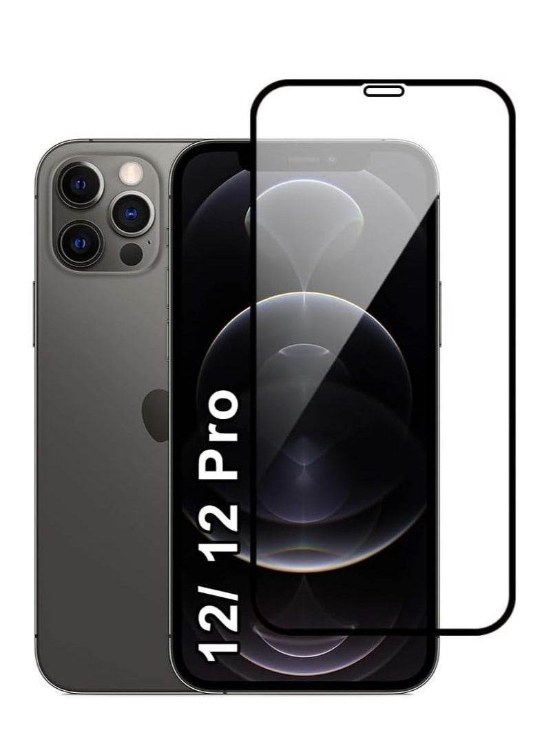 TIGER Tempered Glass Screen Protector for Apple iPhone 12/12 Pro 6.1-Inch | Black/Clear | Ultra HD Clarity | Anti-Scratch, Anti-Fingerprint, Shockproof Protection | Full Coverage Screen Guard for iPhone 12 & iPhone 12 Pro - Image 1