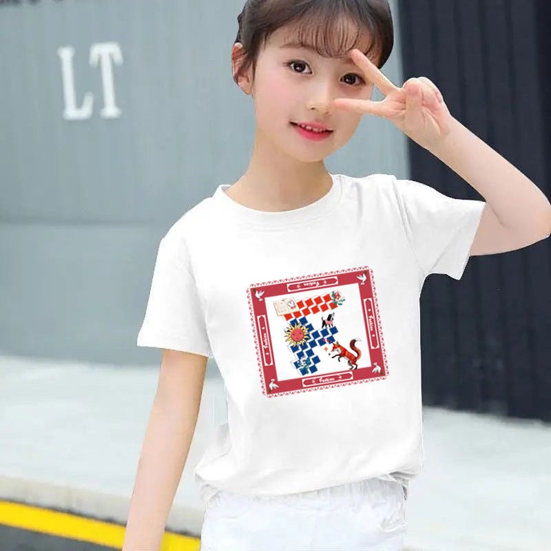 Children's Short-Sleeved Cotton T-Shirt Boys and Girls Tops Breathable Round Neck Printed Summer Half-Sleeved Suitable for Small and Medium-Sized Kidsren - Image 5