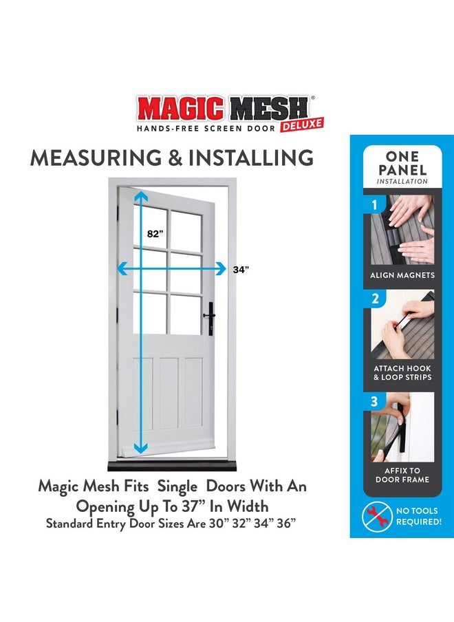 Magic Mesh Magic Mesh Deluxe, Black | Magnetic Screen Door, Heavy Duty, Magnetic Closure, Door Net, Patio Screen, Sliding Door Screen, Bug Screen for Doorways, Kid & Pet Friendly | Size 39" x 83" (Pack of 1)  - Image 4