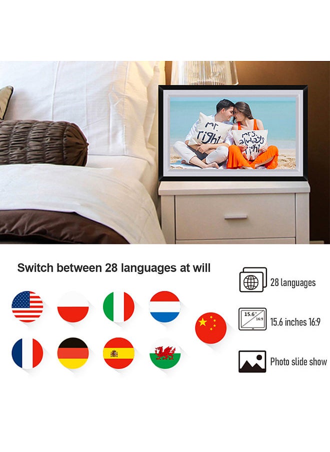 ANDOER 15.6-Inch WiFi Digital Photo Frame Cloud Digital Picture Frame 1920*1080 TFT Screen Touch Control 16GB Storage Auto Rotation Share Photos via APP with Backside Stand Perfect Gift for Festival  - Image 4