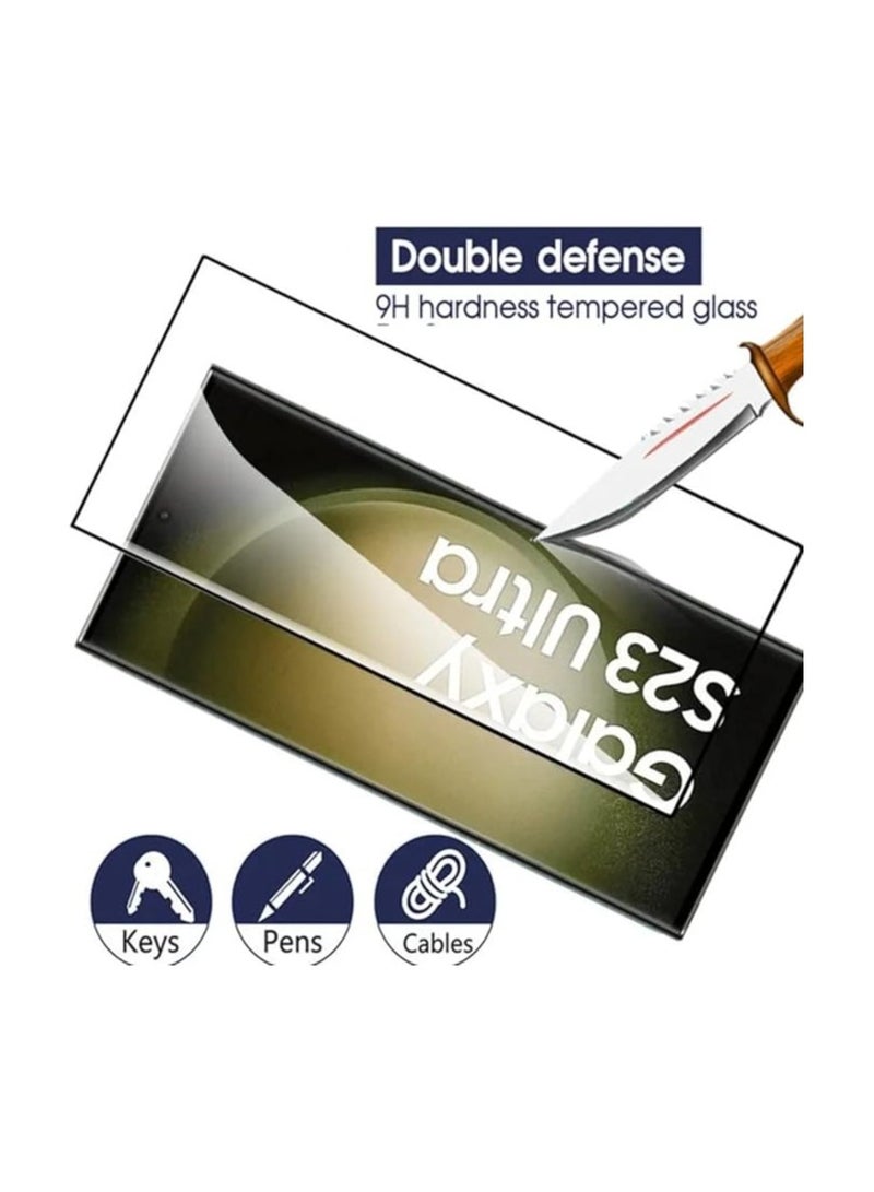 Screen Protector for Samsung Galaxy S24 Ultra Tempered Glass Protector Full Glue Edge to Edge 9H Hardness Anti Fingerprint Curved Edges Scratch Resistance Glass for Samsung Galaxy S24 Ultra