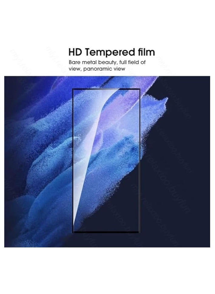 Screen Protector for Samsung Galaxy S24 Ultra Tempered Glass Protector Full Glue Edge to Edge 9H Hardness Anti Fingerprint Curved Edges Scratch Resistance Glass for Samsung Galaxy S24 Ultra