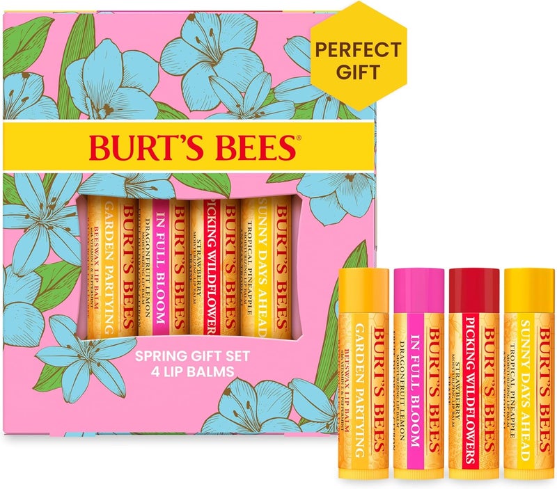 Burt's Bees مجموعة هدايا بلسم الشفاه من بيرتس بيز - 4 نكهات - Image 1