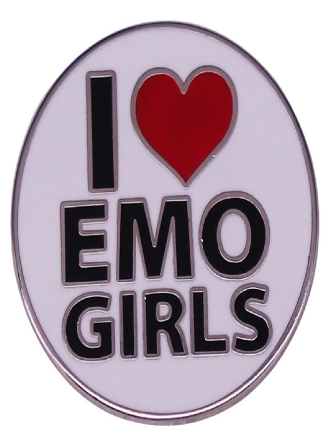 GuDeKe Enamel Lapel Pins I Love Emo Girls Gothic Brooch Women Gift for Backpacks - Image 1
