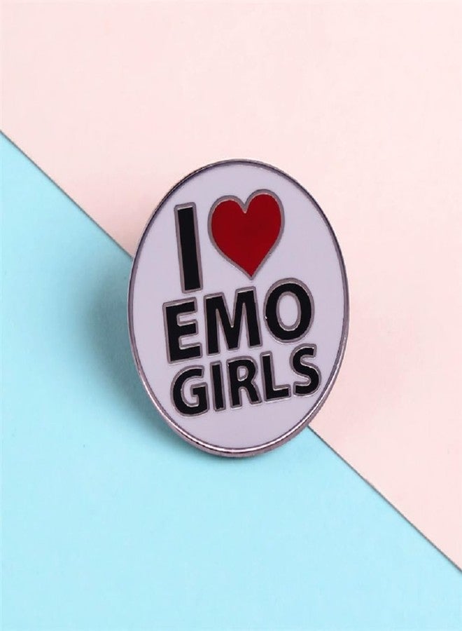 GuDeKe Enamel Lapel Pins I Love Emo Girls Gothic Brooch Women Gift for Backpacks - Image 4