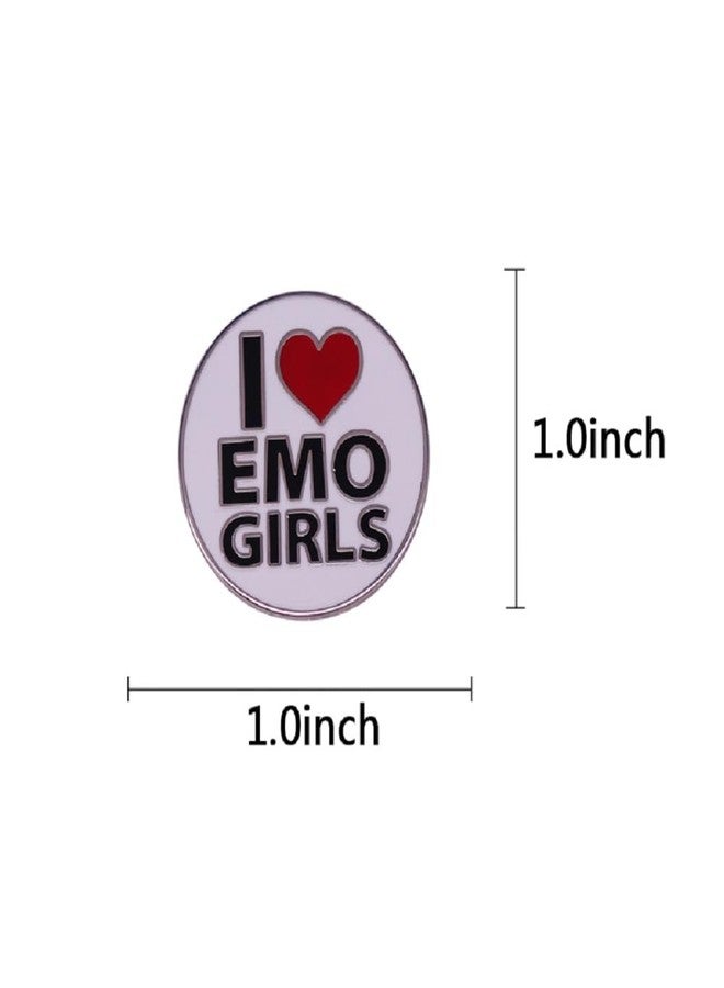 GuDeKe Enamel Lapel Pins I Love Emo Girls Gothic Brooch Women Gift for Backpacks - Image 5