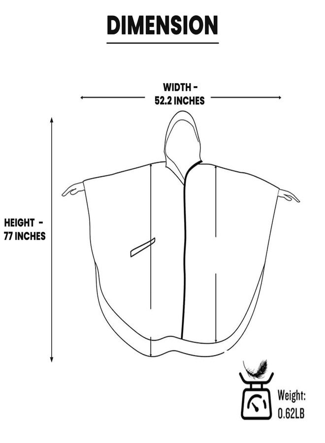 Hacer Poncho Raincoat Waterproof Rainwear Adult Lightweight Hooded Unisex Cape for Hiking Camping Emergency- Khaki - Image 2