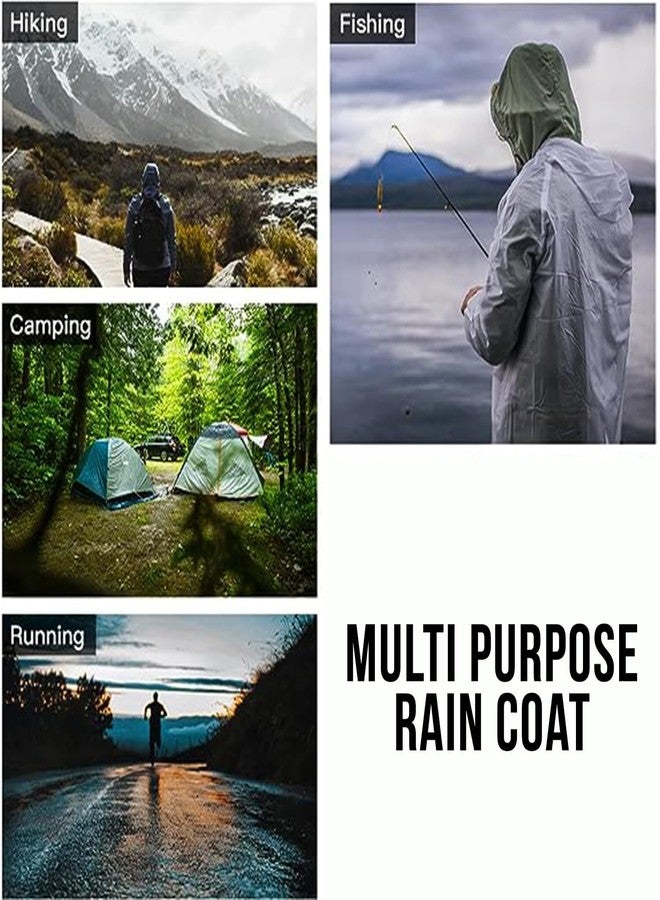 Hacer Poncho Raincoat Waterproof Rainwear Adult Lightweight Hooded Unisex Cape for Hiking Camping Emergency- Khaki - Image 5
